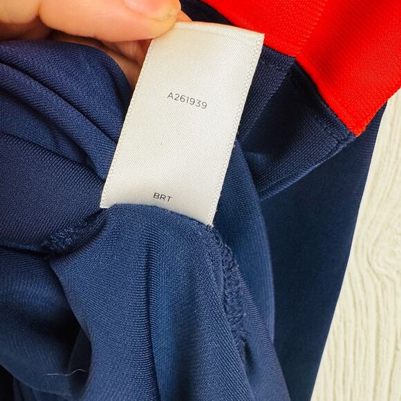 Susan Graver Premier Liquid Knit Tunic Top Coral Navy Color Block Size XL  QVC - Picture 7 of 12